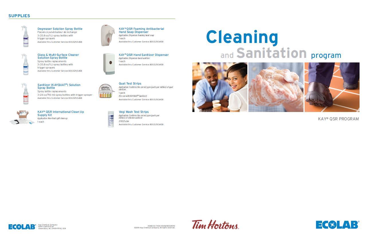 Ecolab Literature Ordering Portal Tim Horton S Can Us Product Guide