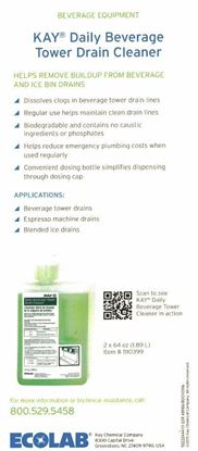 Picture of Kay Daily Beverage Tower Drain Cleaner Info Card