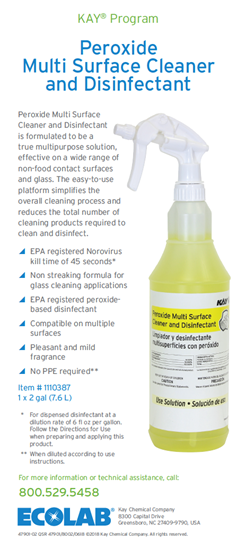Picture of Kay Peroxide Multi Surface Cleaner and Disinfectant Info Card