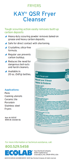 Picture of Kay QSR Fryer Cleanser Info Card