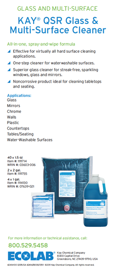 Picture of QSR Glass and Multi-Surface Cleaner Info Card