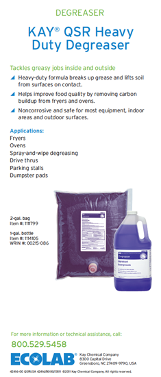 Picture of Kay QSR Heavy Duty Degreaser Info Card