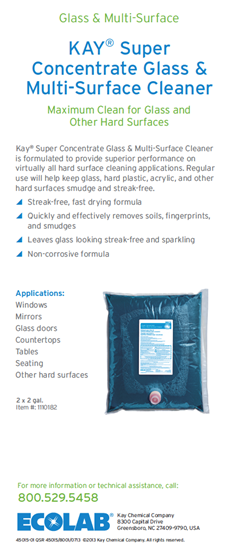 Picture of QSR Super Concentrate Glass and Multi-Surface Cleaner Info Card