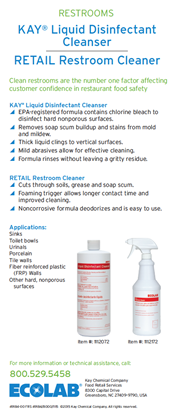 Picture of FRS Liquid Disinfectant Cleanser and Retail Restroom Cleaner Info Card