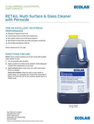 Picture of FRS Retail Multi Surface and Glass Cleaner with Peroxide Sell Sheet