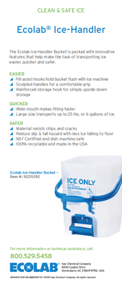 Picture of Ecolab Ice Handler Bucket Info Card
