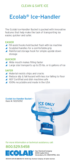 Picture of Ecolab Ice Handler Bucket Info Card