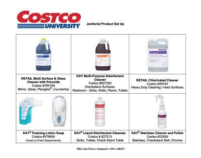 Picture of Costco Janitorial & Restroom Card 6/set